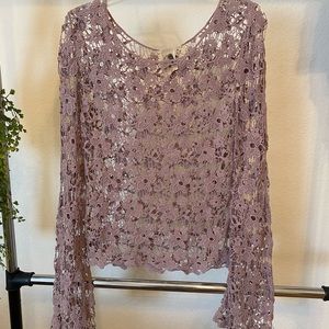 Mauve lace long sleeve top